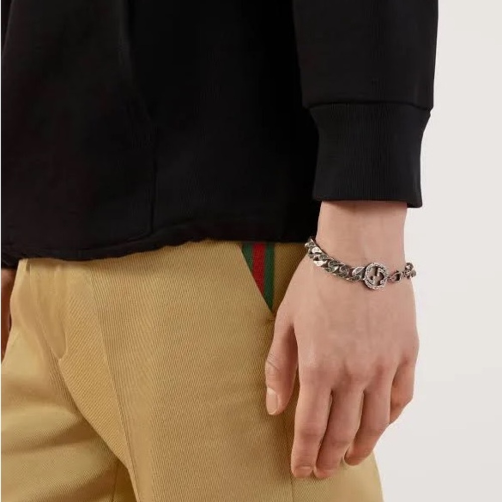 NWT Men’s Gucci Interlocking G Chain Bracelet 8.5” - Picture 11 of 17